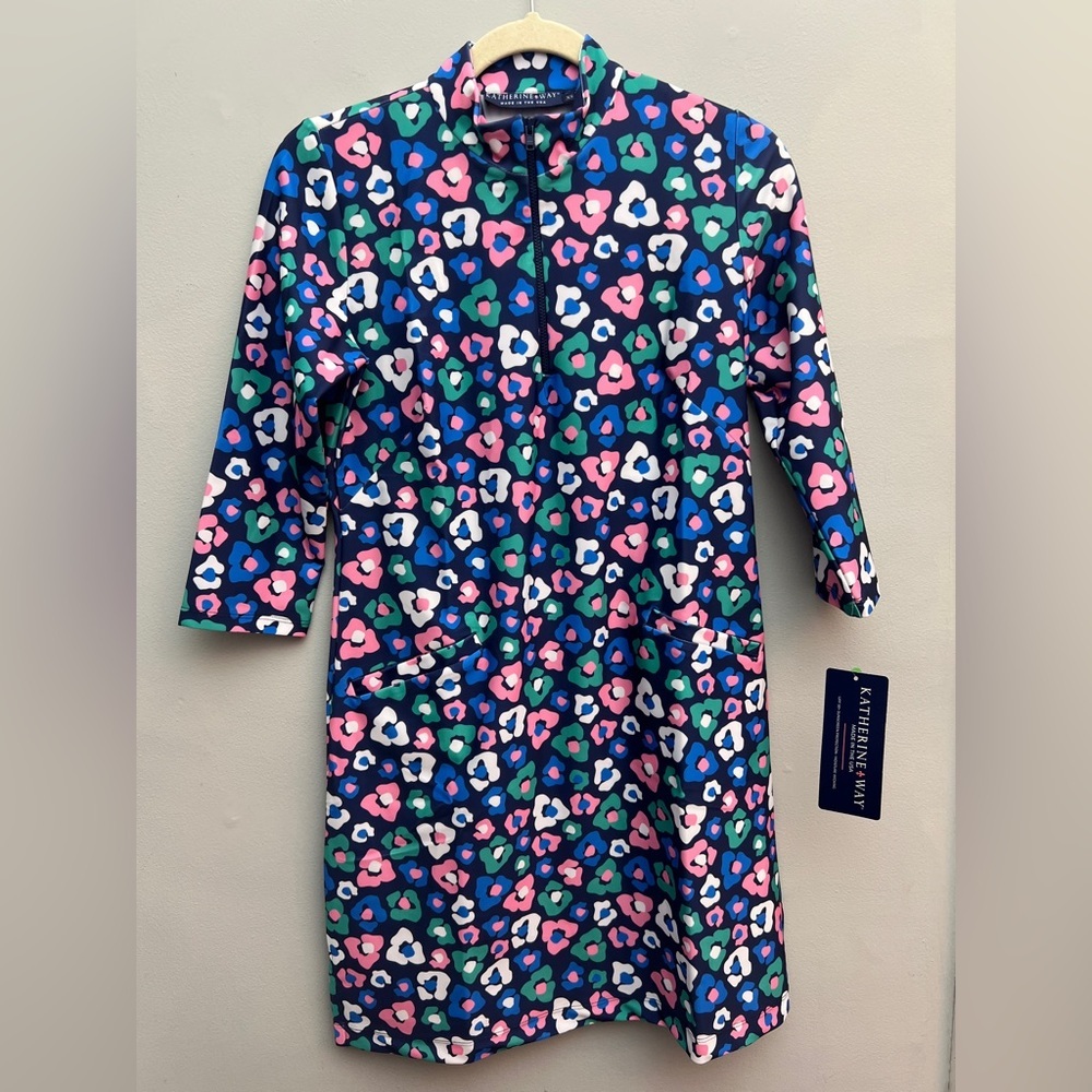 *New* Katherine Way Doral 3/4 Sleeve Dress in Floral Cheetah, Size XS